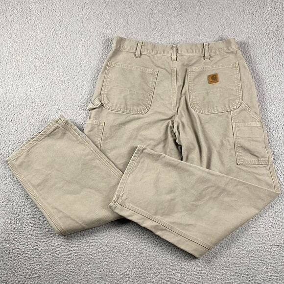 Carhartt Carpenter Loose Carpenter Tan Pants Size 35x30 Fit (35x28) B11-DE8 - Picture 1 of 14